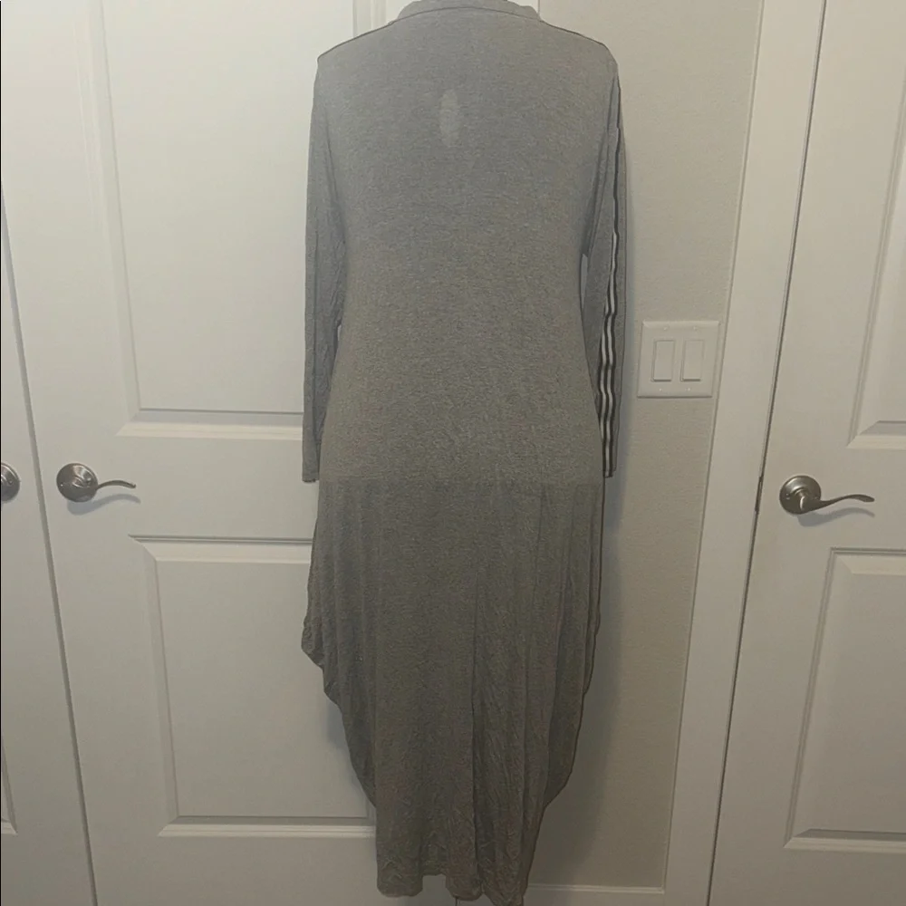 Gray Long Sleeve Faith Athleisure Dress with Beaded Accents - Picture 3 of 4